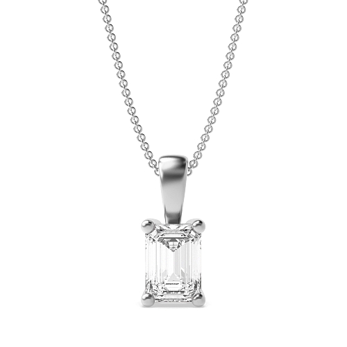 4 Prong Emerald Solid bale Pendant Necklaces