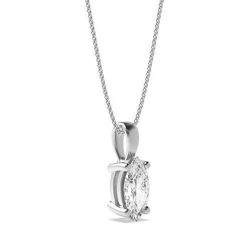 4 Prong Marquise Solid bale Pendant Necklaces