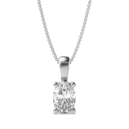 4 Prong Oval Solid bale Pendant Necklaces