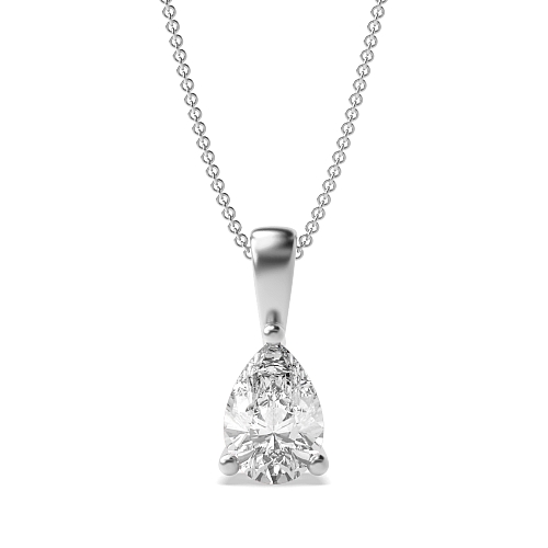 Prong Pear Solid bale Pendant Necklaces