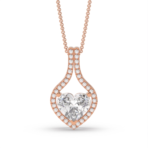 Buy Designer Style Heart Shape Halo Diamond Necklace - Abelini