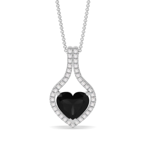 Buy Designer Style Heart Shape Halo Diamond Necklace - Abelini