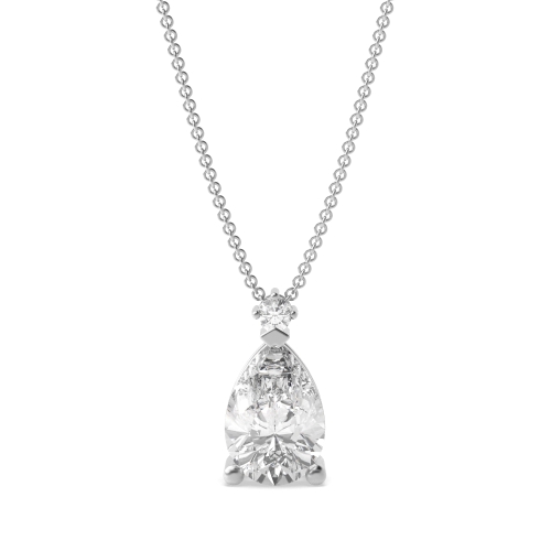 1 carat Modern Design Pear Shape Solitaire Diamond Necklace