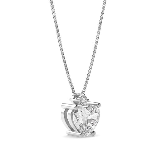 Prong Heart Top accented Pendant Necklaces