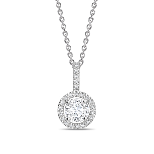 Classic Popular Style Round Shape Solitaire Diamond Necklace