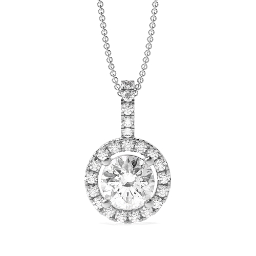 5 carat  4 Prong Round Orbitstud Lab Grown Diamond Pendant Necklaces