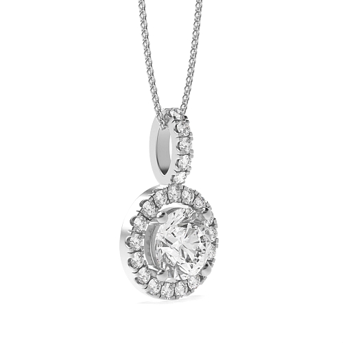 5 carat  4 Prong Round Orbitstud Lab Grown Diamond Pendant Necklaces