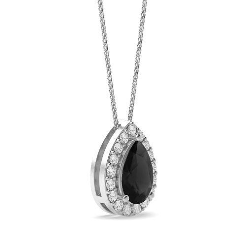 3 Prong Elegant Black Diamond Pendant Necklaces