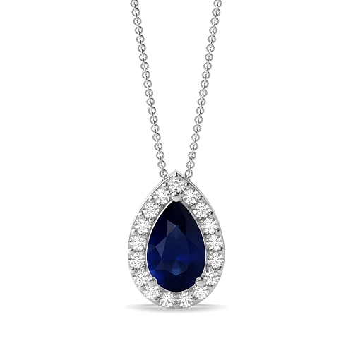 3 Prong Elegant Blue Sapphire Pendant Necklaces