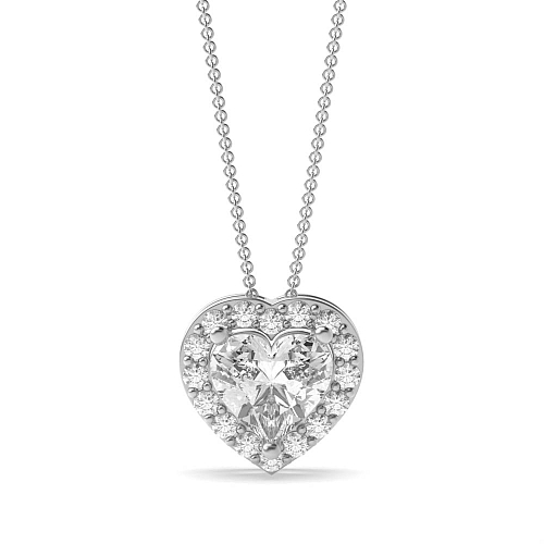 Prong Heart Elegant Pendant Necklaces