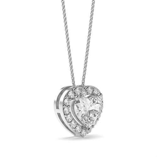 Prong Heart Elegant Pendant Necklaces