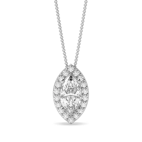 3 Prong Marquise Elegant Pendant Necklaces