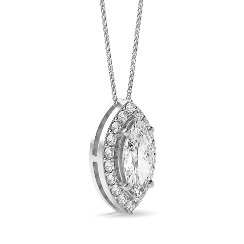 3 Prong Marquise Elegant Pendant Necklaces