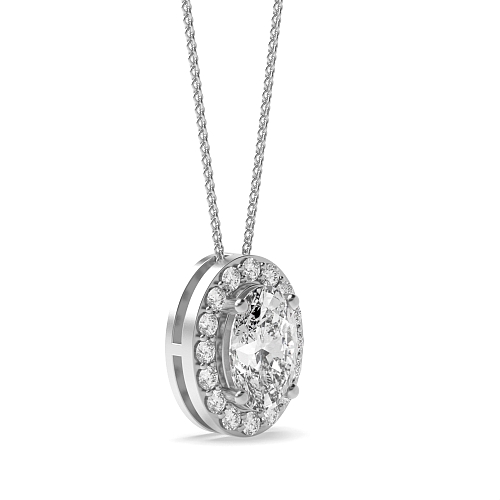 3 Prong Oval Elegant Pendant Necklaces