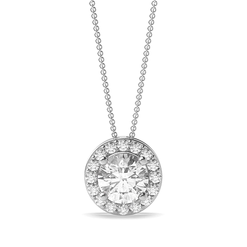 3 Prong Round Elegant Pendant Necklaces