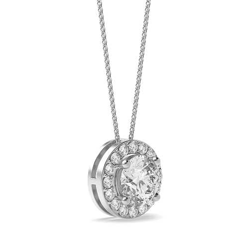 3 Prong Round Elegant Pendant Necklaces