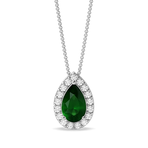 3 Prong Elegant Emerald Pendant Necklaces