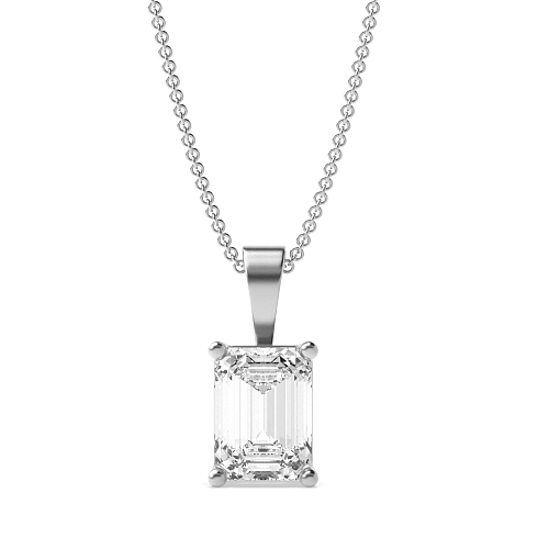 4 Prong Emerald Elegant solid bale Pendant Necklaces