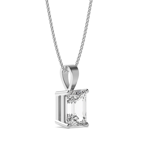 4 Prong Emerald Elegant solid bale Pendant Necklaces