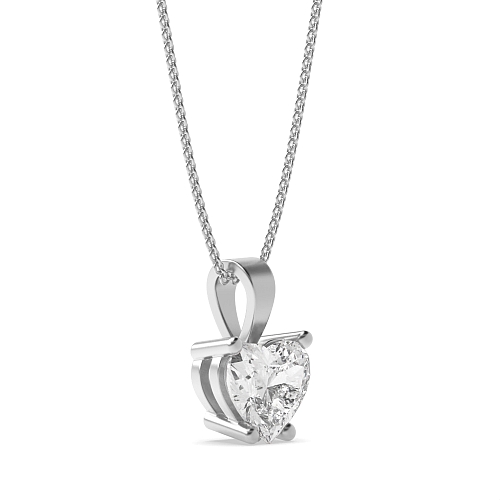 Prong Heart Elegant solid bale Pendant Necklaces