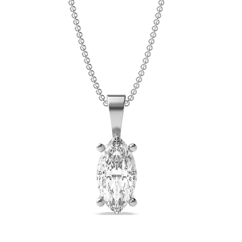 4 Prong Marquise Elegant solid bale Pendant Necklaces