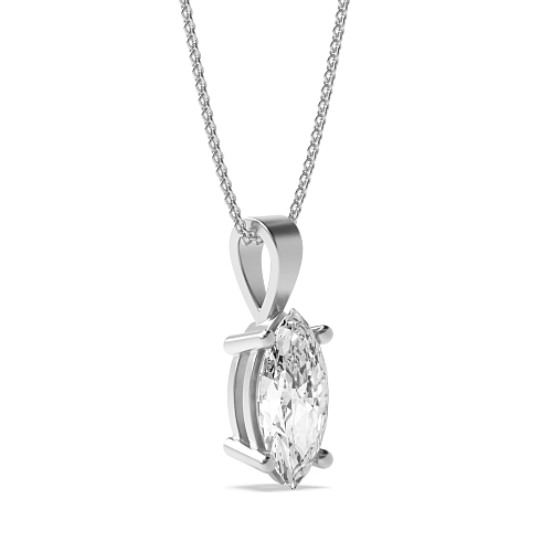 4 Prong Marquise Elegant solid bale Pendant Necklaces