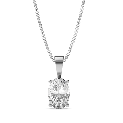 4 Prong Oval Elegant solid bale Pendant Necklaces