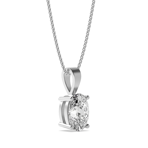 4 Prong Oval Elegant solid bale Pendant Necklaces