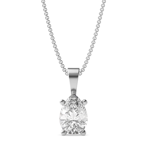 Prong Pear Elegant solid bale Pendant Necklaces