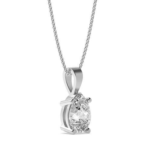 Prong Pear Elegant solid bale Pendant Necklaces