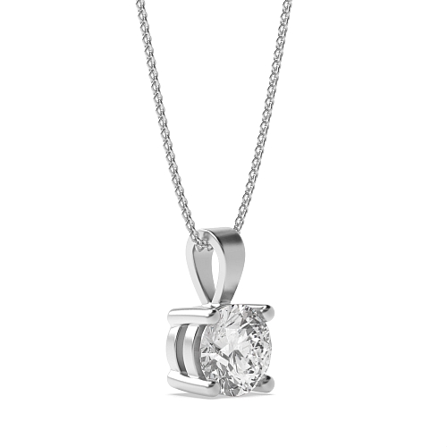 4 Prong Round Elegant solid bale Pendant Necklaces