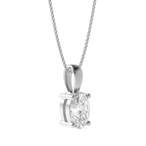 Classic Popular Style Oval Shape Solitaire Lab Grown Diamond Necklace
