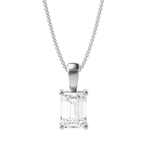 4 Prong Emerald Classic solid bale Pendant Necklaces
