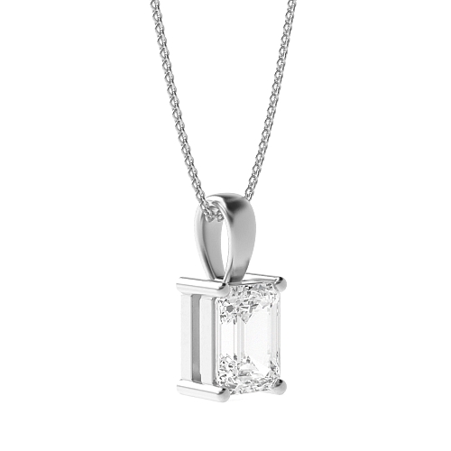 4 Prong Emerald Classic solid bale Pendant Necklaces