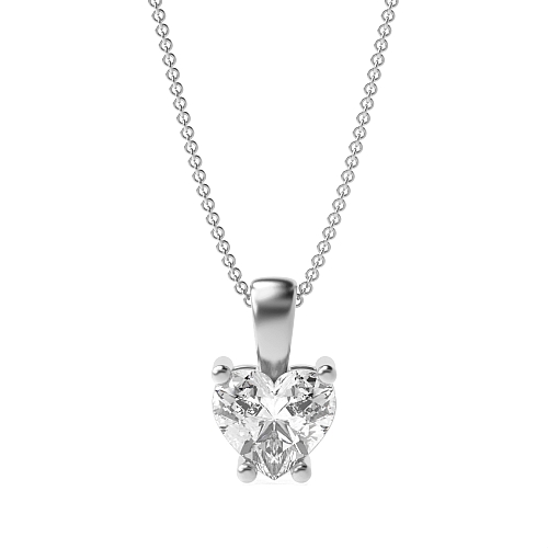 Prong Heart Classic solid bale Pendant Necklaces