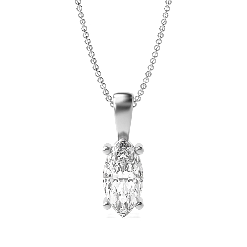 4 Prong Marquise Classic solid bale Pendant Necklaces