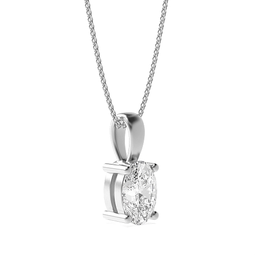 4 Prong classic solid bale Moissanite Solitaire Pendant Necklace