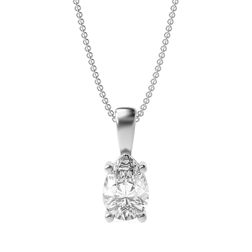Prong Pear Classic solid bale Pendant Necklaces