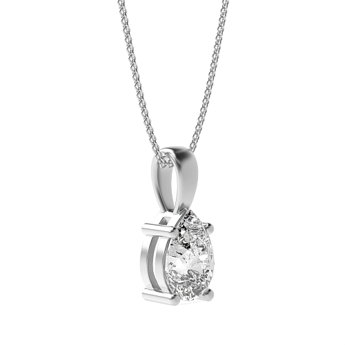 Prong Pear Classic solid bale Pendant Necklaces