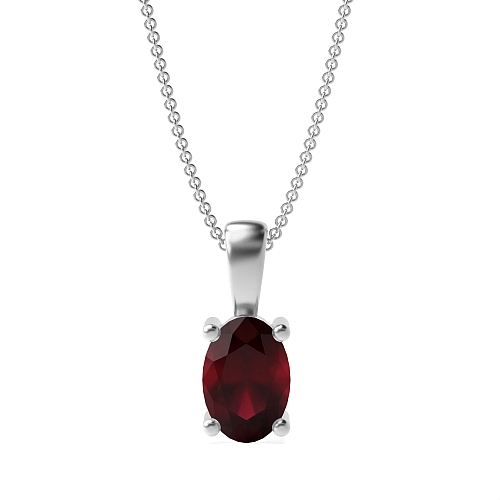 4 Prong Classic solid bale Ruby Pendant Necklaces