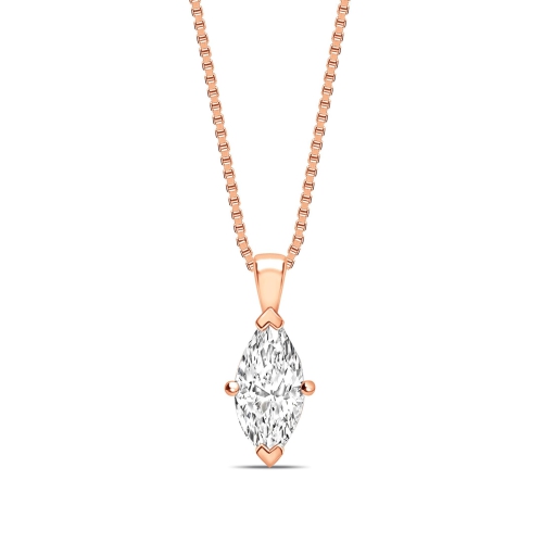 Classic Popular Style Marquise Shape Solitaire Diamond Necklace