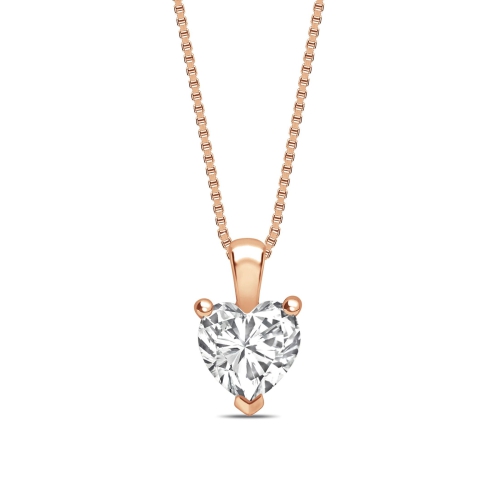 Classic Popular Style Heart Shape Solitaire Diamond Necklace