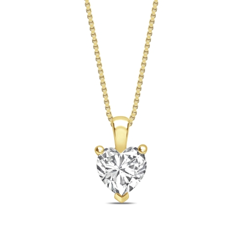 Classic Popular Style Heart Shape Solitaire Diamond Necklace