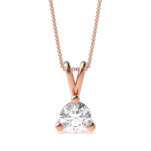 Buy V Bale Round Shape Solitaire Diamond Necklace - Abelini