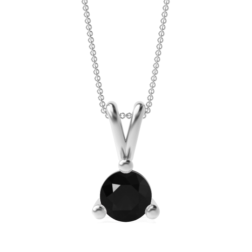 Buy V Bale Round Shape Solitaire Diamond Necklace - Abelini