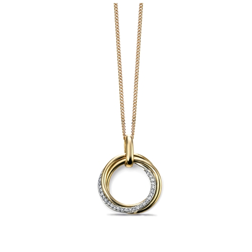 Buy Pave Set Open Circle Diamond Necklace (20Mm X 16Mm) - Abelini
