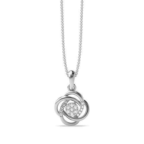 4 Prong Round Designer Pendant Necklace