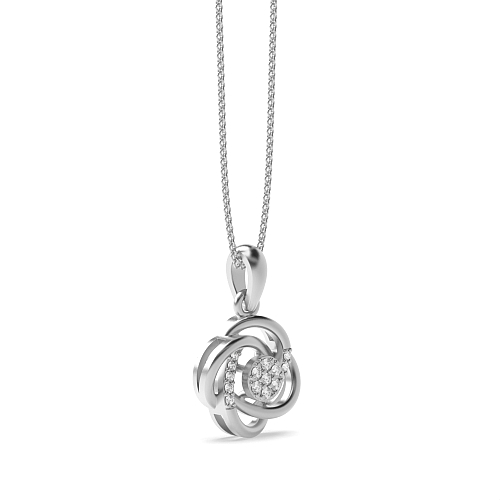 4 Prong Round Designer Pendant Necklace