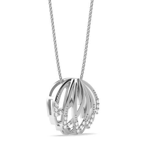 4 Prong Round Lotus Lab Grown Diamond Pendant Necklaces