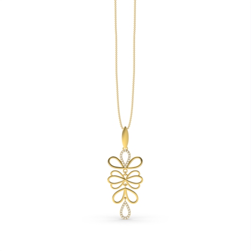 4 Prong Round Yellow Gold Moreish Pendant Necklaces
